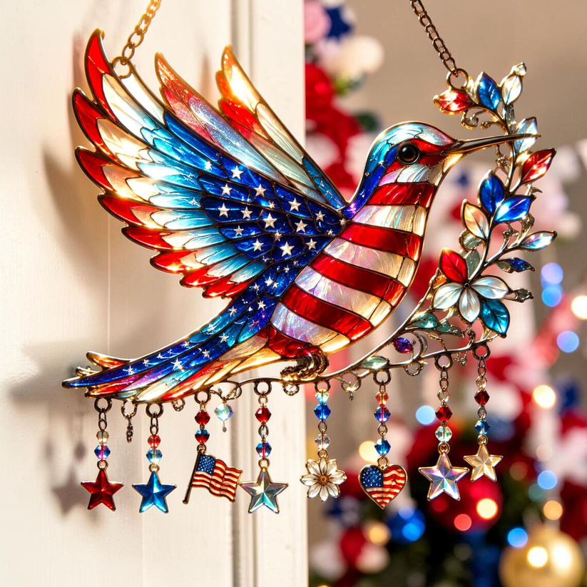 🐦Patriotic Hummingbird - Suncatcher With Charm
