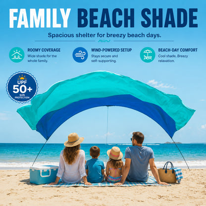 Wind‑Powered Beach Tent Shade Canopy