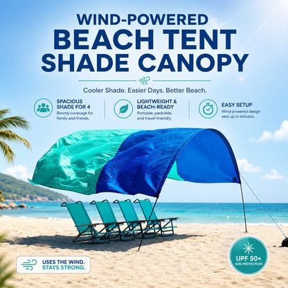 Wind‑Powered Beach Tent Shade Canopy