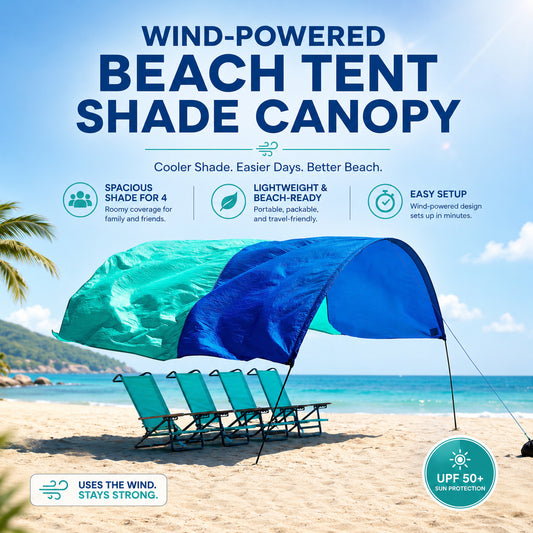 Wind‑Powered Beach Tent Shade Canopy