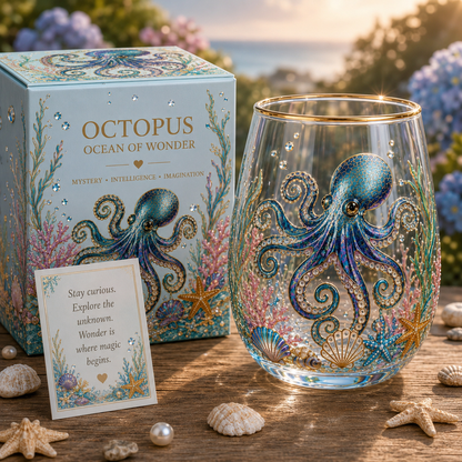 Ocean-Inspired Embossed Glass Cup 🌊
